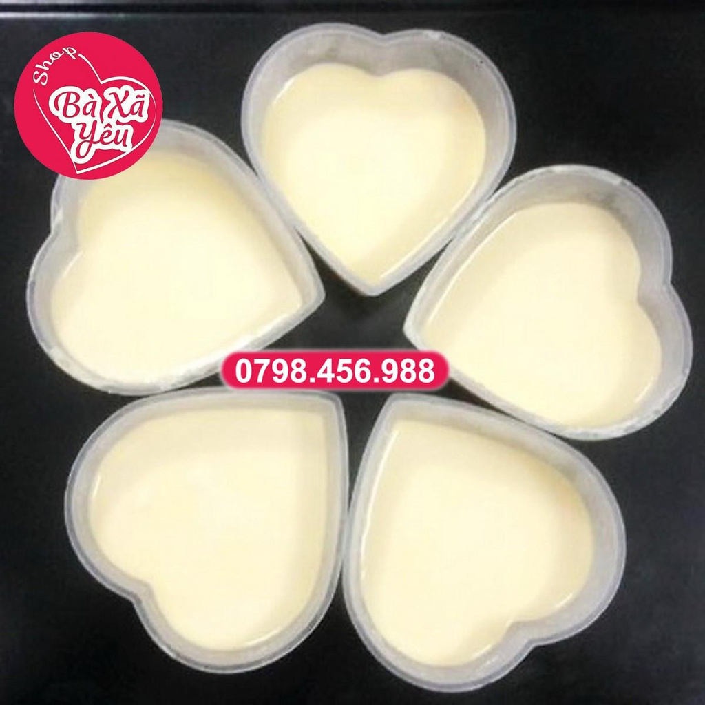 Bộ 150 Khuôn Làm Bánh Flan Rau Câu Sữa Chua Hình Trái Tim Có Nắp - BX2416
