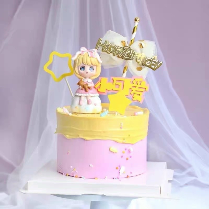 Combo 2 Mô hình công chúa trang trí bánh kem, bánh sinh nhật