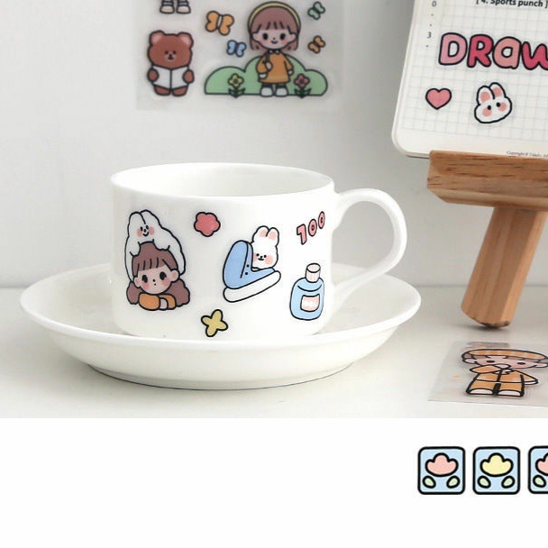 Sticker 1 tấm trang trí sổ/ đồ dùng cá nhân dễ thương, hình dán trang trí nhiều mẫu size 8*8cm Mẫu giao ngẫu nhiên