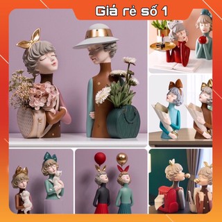 Bình hoa cô gái - Cô gái cắm hoa - lọ hoa