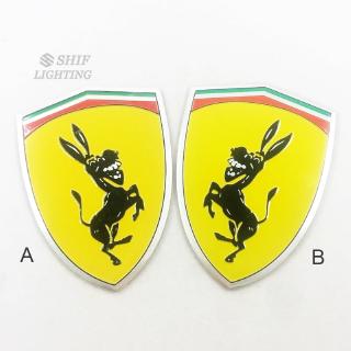 FERRARI 1 Miếng Dán Trang Trí Xe Hơi Hình Chú Lừa Vui Nhộn Bằng Nhôm