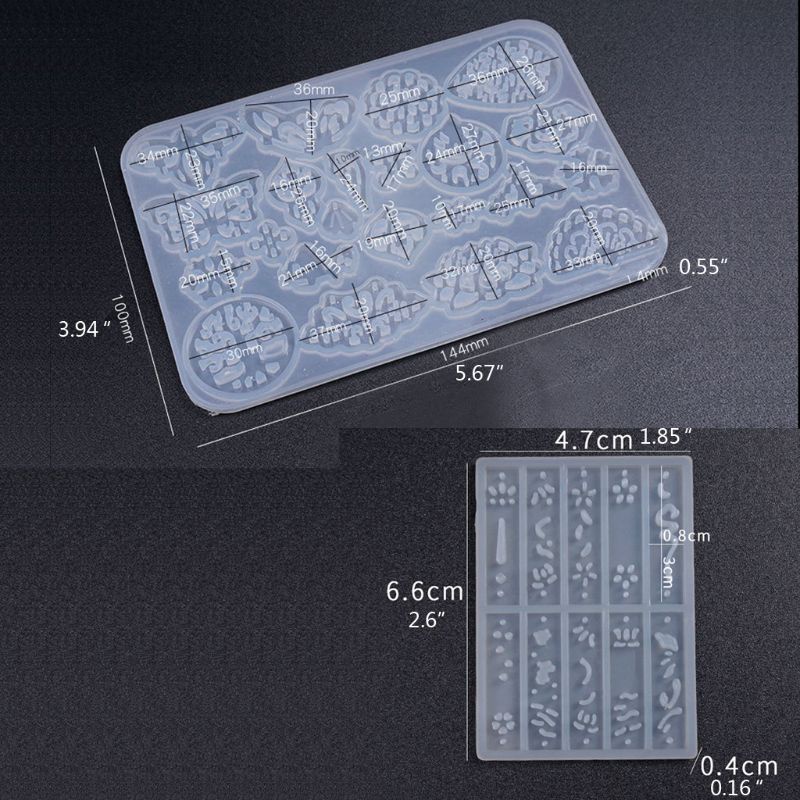 Set 2 Khuôn Làm Trang Sức Vòng cổ Bông Tai Bằng Resin Cổ Điển