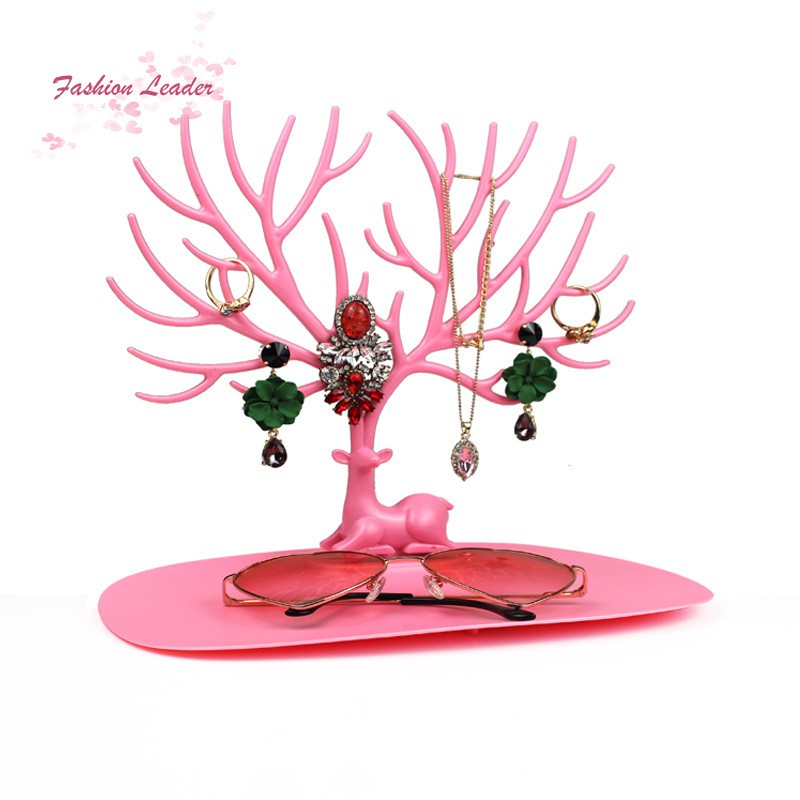 Jewelry Tree Earrings Necklace Organizer Hanger Display Stand Deer-shaped Jewelry Stroge Rack for Home Shop Decor
