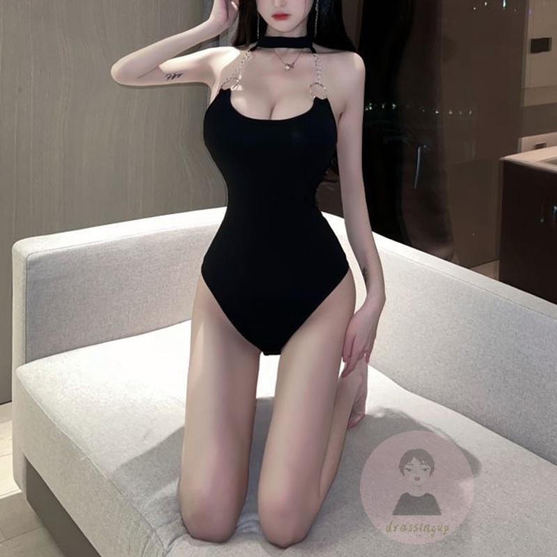 Áo Liền Quần Không Tay Cổ Tròn Dáng Ôm Khoét Sâu Quyến Rũ Cho Nữ