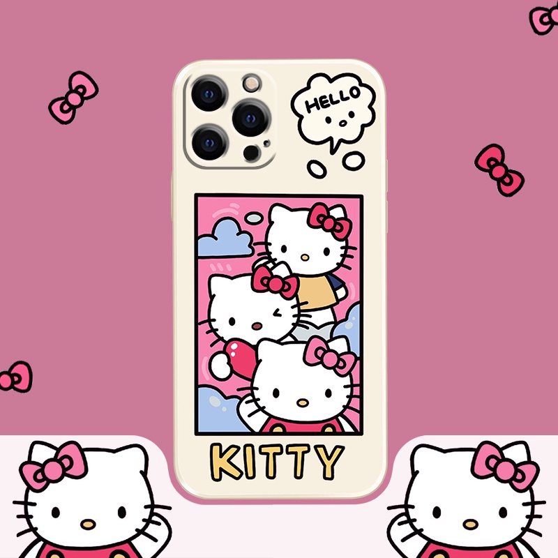 Ốp Điện Thoại Tpu Dẻo Họa Tiết HELLO KITTY Cho iPhone 11 12 13 pro max XS X XR XSMax 7 8 6 6s plus SE 2020
