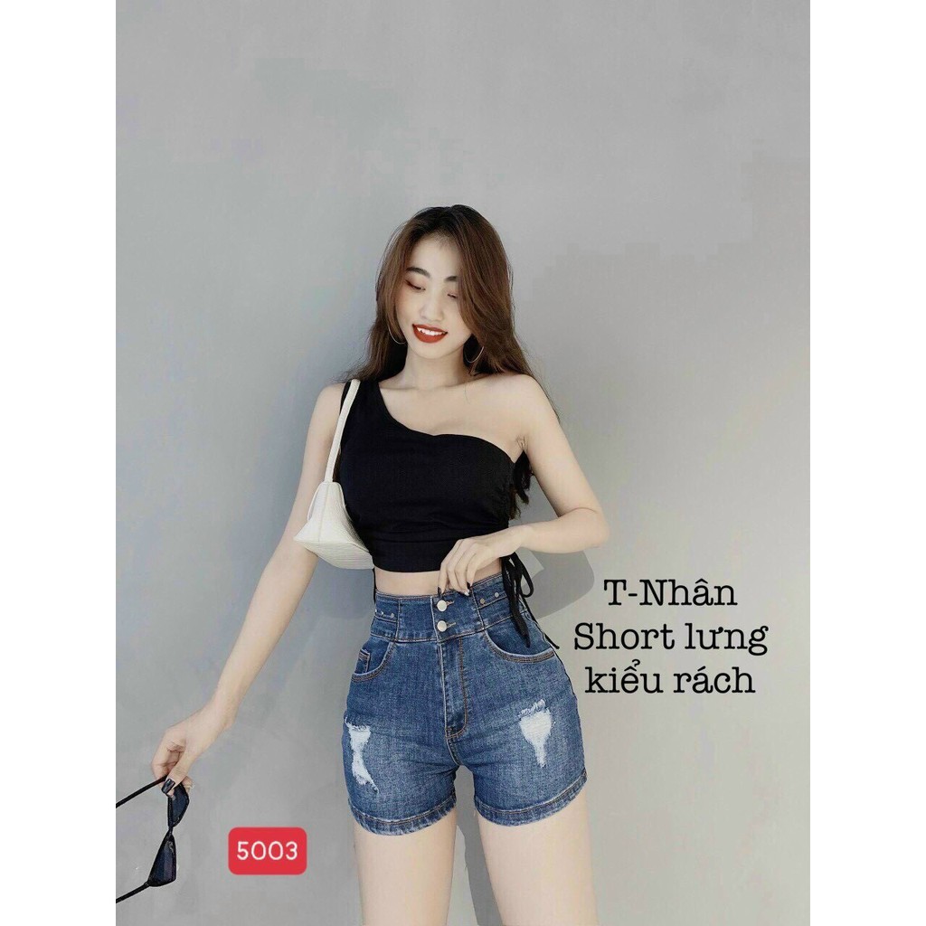 Quần short jean nữ lưng cao King168 , quần short nữ cao cấp QS14