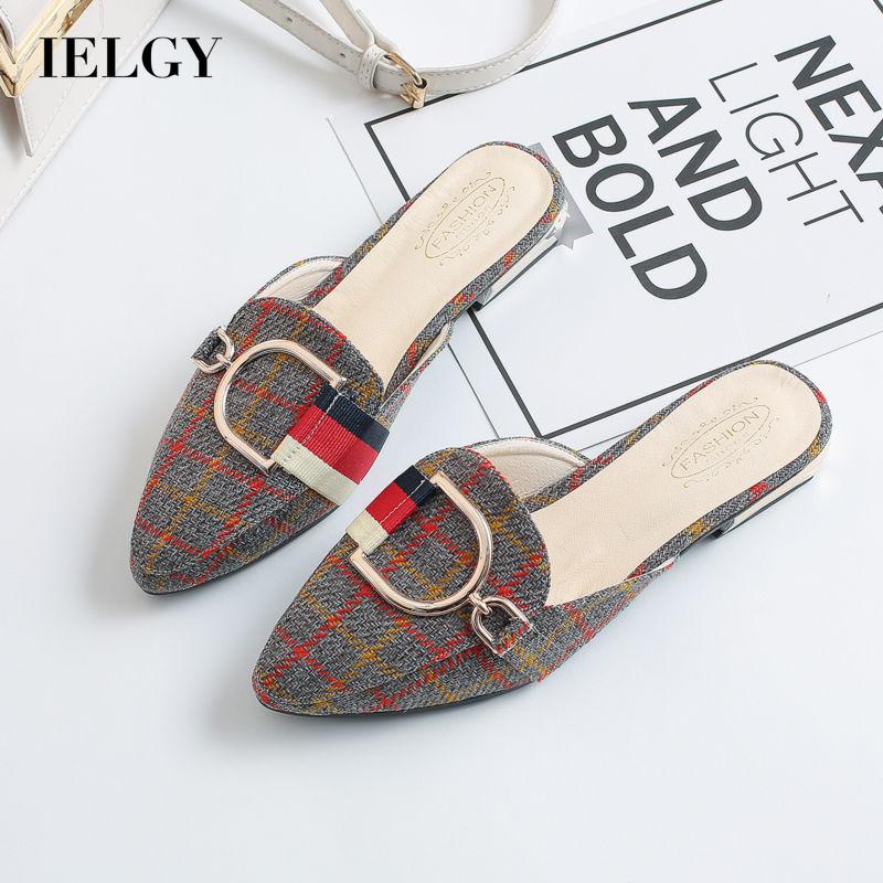 Mũ nửa đầu IELGY mũi nhọn đế bằng phong cách Hàn Quốc