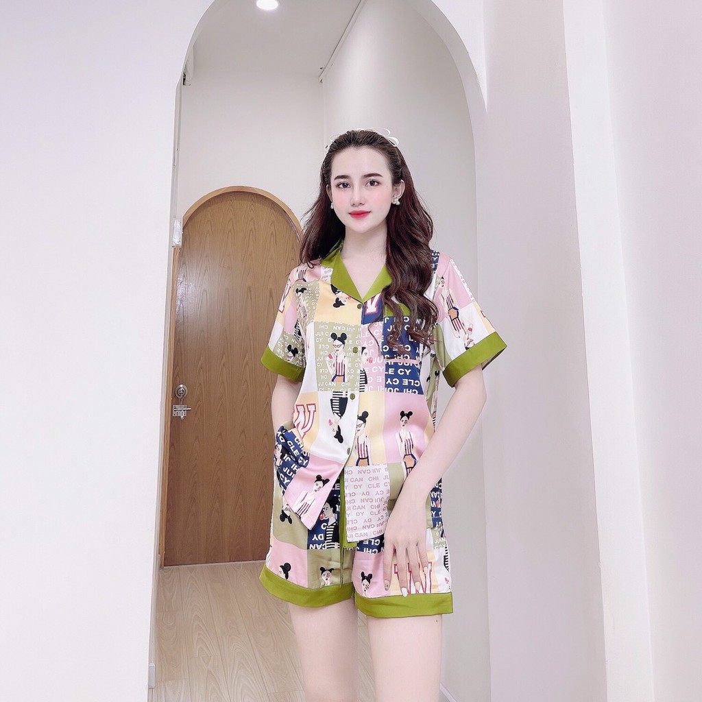 Đồ Bộ Lụa/Satin Pijama Sọt Đùi Mặc Ở Nhà Nữ - Bộ Ngủ Nữ Tiểu Thư Cộc Tay Mặc Nhà Mùa Hè, Nhiều Mẫu Dễ Thương | BigBuy360 - bigbuy360.vn