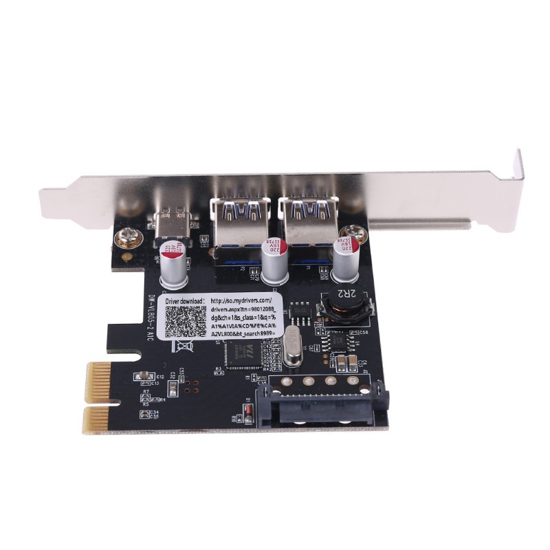 Thẻ Mở Rộng Pci Express Sang Usb 3.1 Type-C 2 Cổng Usb 3.0 Type-A Kèm Sata 15 Pin