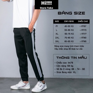 Quần jogger nam nữ thể thao adidas das nỉ 3 sọc ống bo dày dặn bigsize