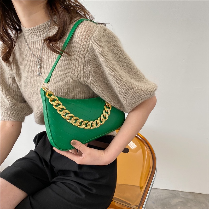 Túi đeo vai IELGY hình bán nguyệt phong cách cổ điển thời trang tùy chọn màu sắc dành cho nữ