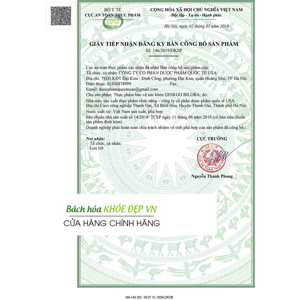 Hoạt huyết dưỡng não Ginkgo Biloba Extract 240mg - Hộp 100 viên