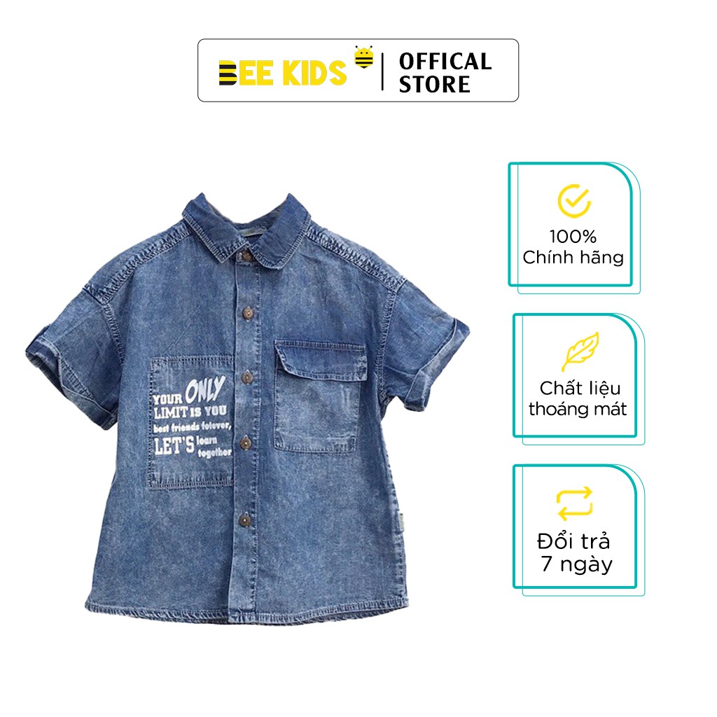 Áo Sơ Mi Bé Trai Bee Kids Chất Liệu Jeans Mềm Mịn Thoáng Mát Thấm Hút Mồ Hôi Không Bai Không Xù  (2-12 Tuổi) 8AJ01647CT