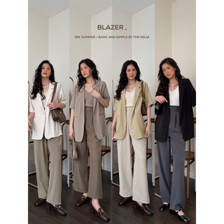 9661 áo blazer cộc tay 2 túi bên