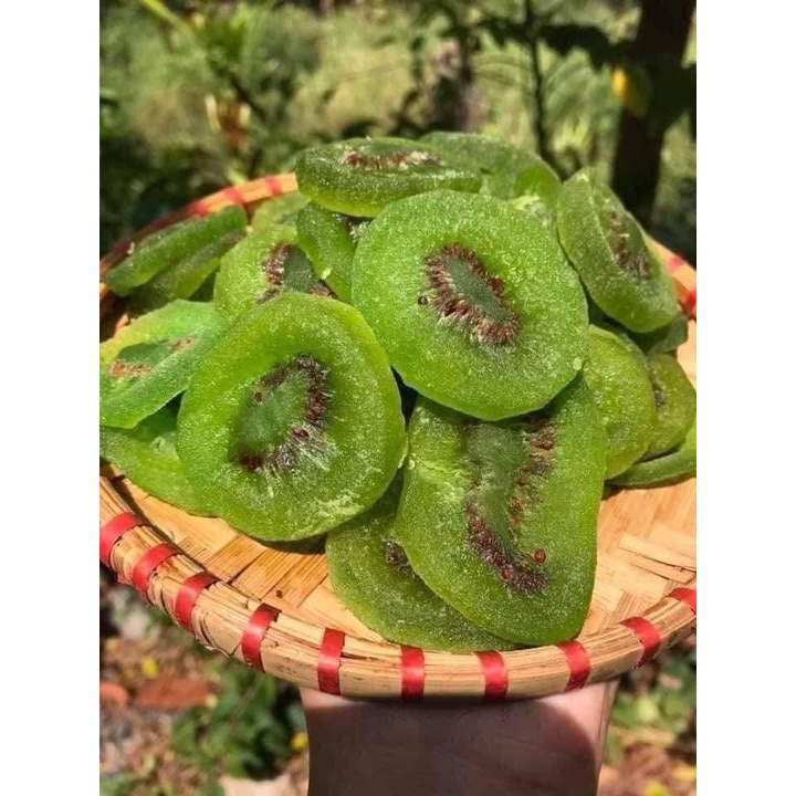 Mứt kiwi xanh sấy dẻo vị chua ngọt tự nhiên, trái cây sấy mộc hộp 500gr