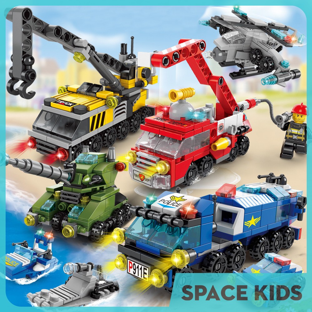 Bộ ghép hình Lego 6 trong 1 giá rẻ Lele Brother nhiều chủ đề cho bé trai, bé gái