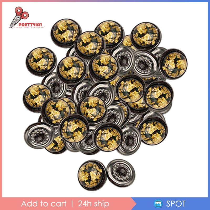 1 [Prettyia1] Set 50 Nút Kim Loại 12mm May Áo Khoác Jean DIY