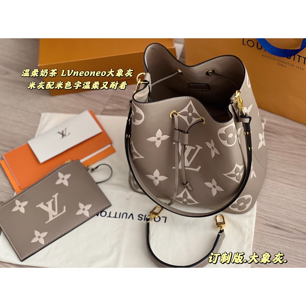 Túi xách nữ da thật Louis Vuitton LV hoạ tiết thương hiệu thời thượng, có túi mini đi kèm