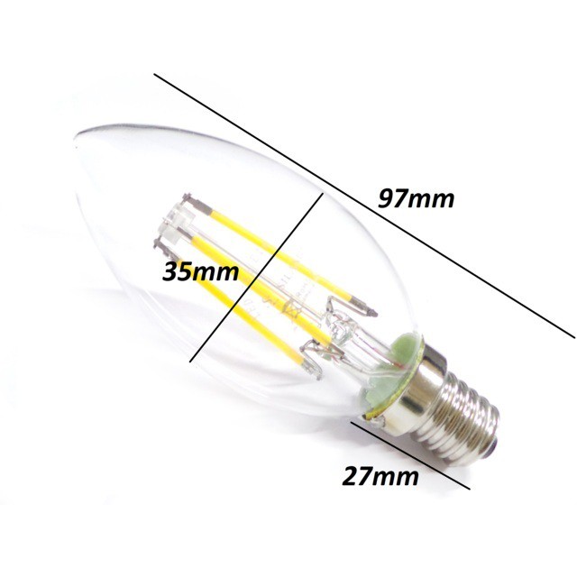 Bóng Đèn LED Edison C35 Ánh Sáng Vàng Hình Quả Nhót đui e14 đui e27