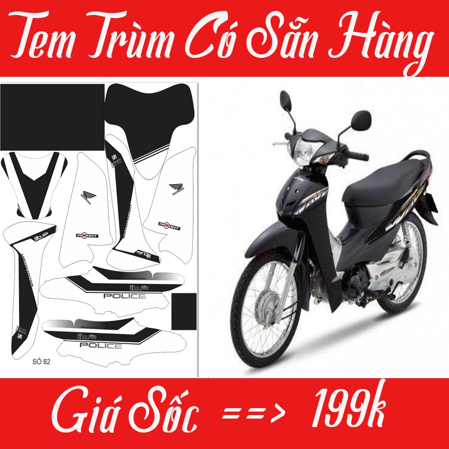 Tem Trùm Xe Wave Hàng Sẵn