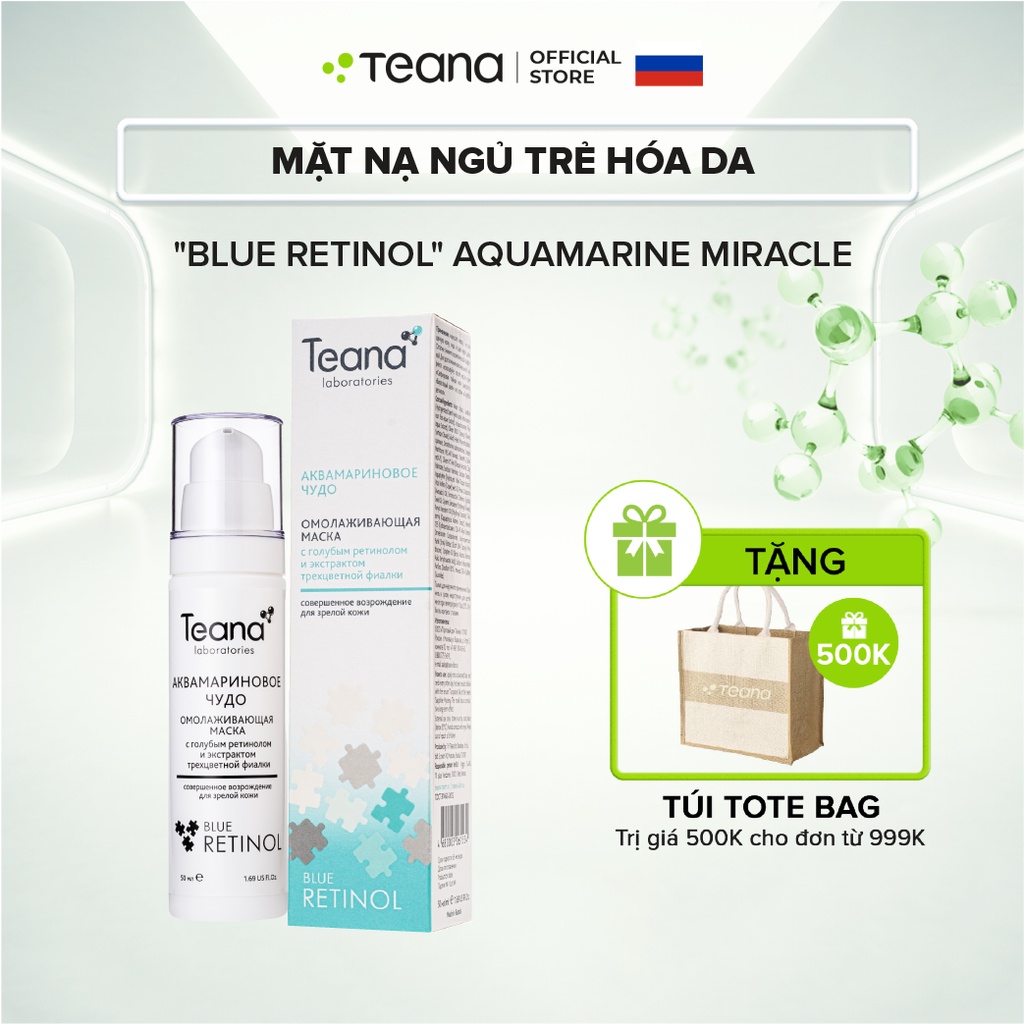 Mặt nạ ngủ Teana Rejuvenating Mask Aquamarine Miracle trẻ hóa da với Blue Retinol 50ml