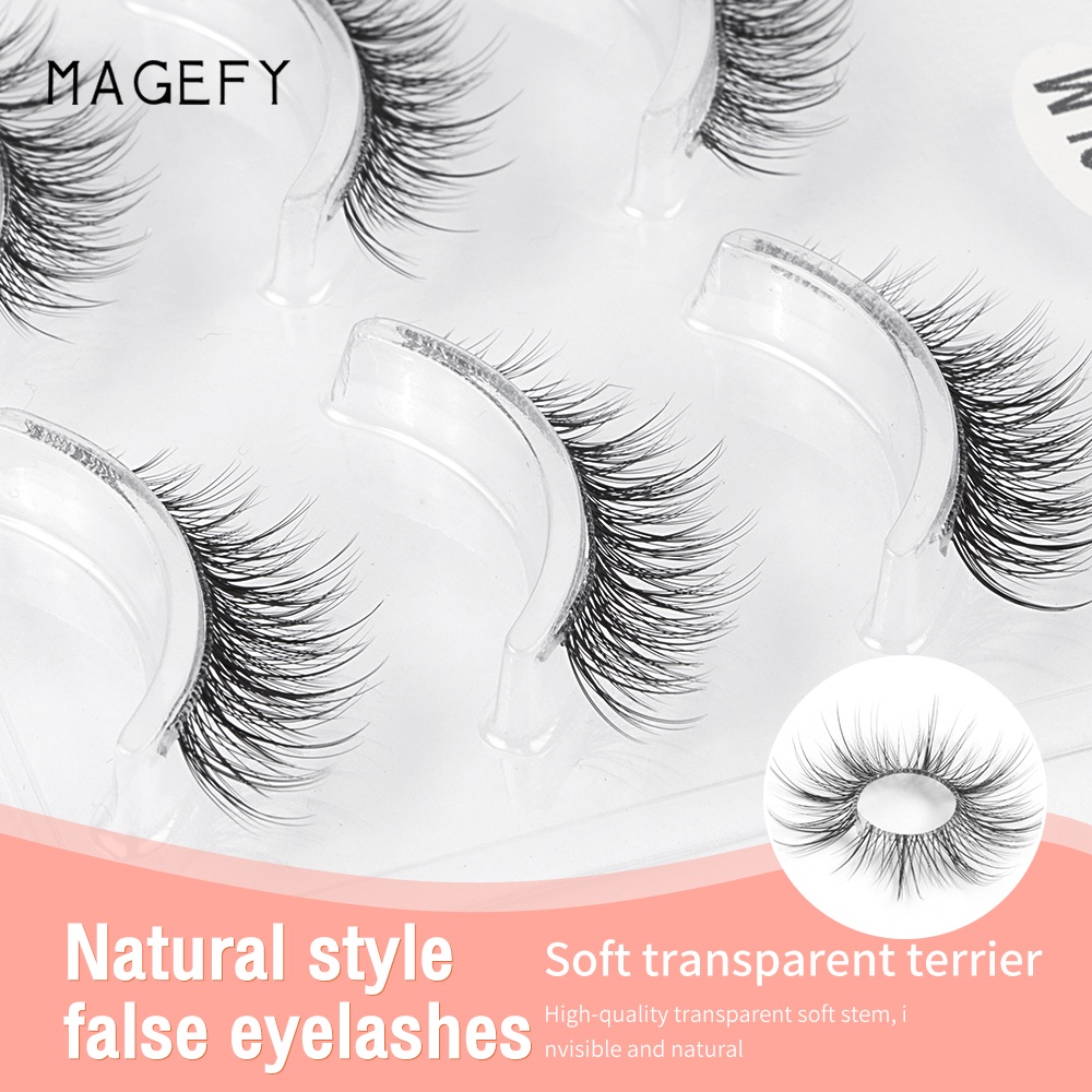 Set 3 cặp lông mi giả MAGEFY cong dài dùng trang điểm tự nhiên
