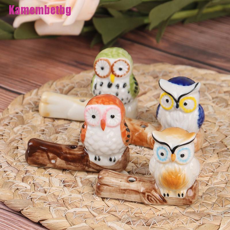 Giá Đỡ Đốt Trầm Hương Hình Cú Mèo Bằng Gốm