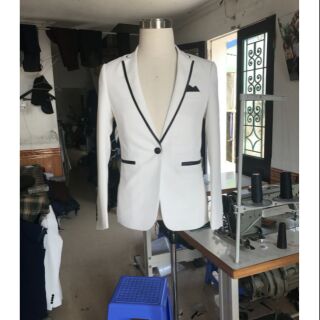 Bộ vest nam màu trắng cao cấp