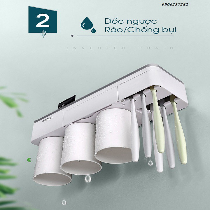 Kệ để đồ đánh răng ENON cao cấp cốc hít mẫu 2 cốc_RE0301