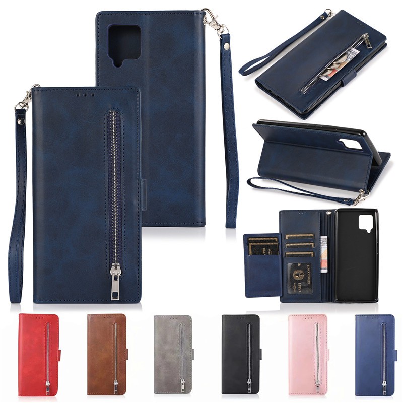 Ốp lưng da PU gập mềm mại sang trọng cho Samsung Galaxy S10 Plus S9 Plus Note 10+ S10e wallet soft pu leather flip case cover