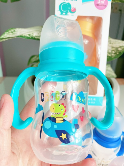 Bình sữa cổ thường PP 120ml/240ml Babu Baby Nhật Bản