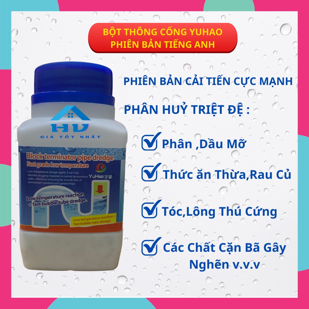 [YUHAO] Bột Thống Cống,Thông Bồn Cầu,Lavabo ,Bồn Rửa Chén Cực Mạnh Siêu Thần Thánh Thông Tắc Cống Dễ Dàng