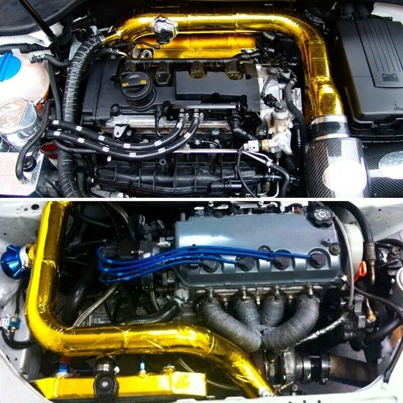 ⚡Hot Sale⚡Gold Thermal Exhaust Tape Air Intake Heat Insulation Shield Wrap Reflective Durable New-ISHOW
