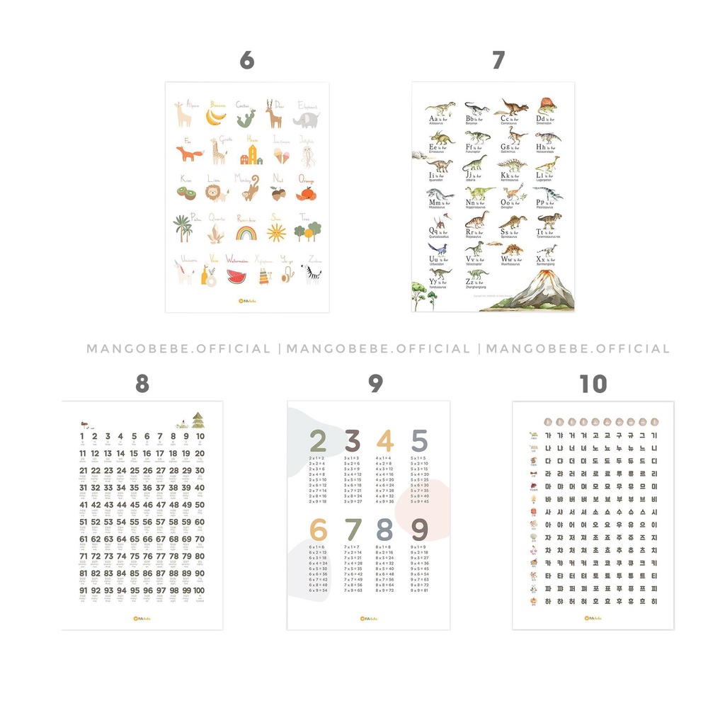 Bảng giáo dục treo tường Rirebebe Hàn Quốc