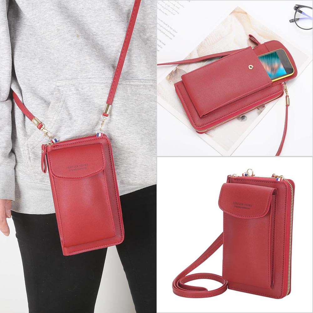 [Mã FASHIONT4WA2 giảm 10K đơn 50K] Fashion Shoulder Bag Card Holder 1 Pcs Leather