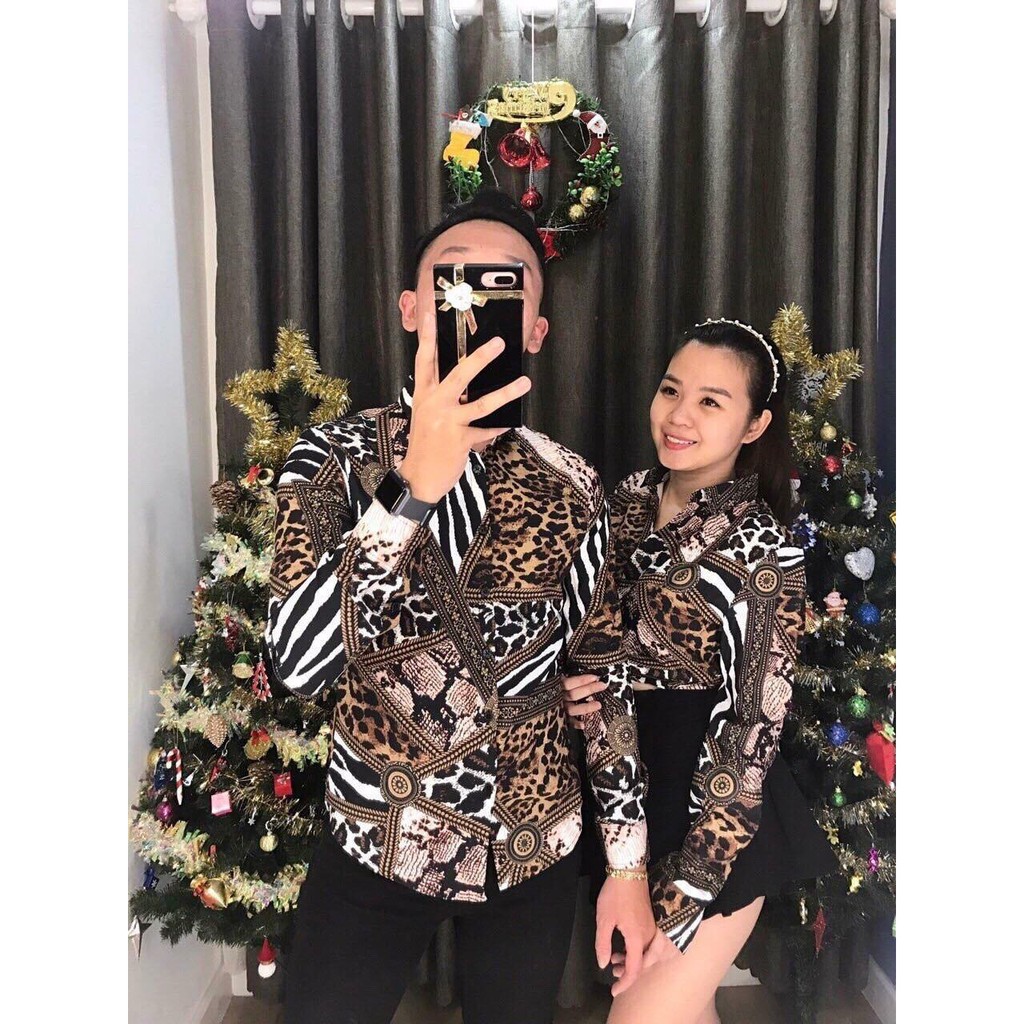 Áo sơ mi nam họa tiết báo