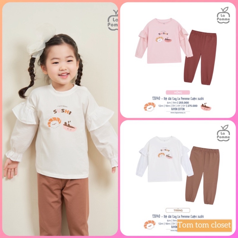 La Pomme Bộ đồ dài tay Cuộn Sushi - Bộ sưu tập thu đông 2022 (LP13040)