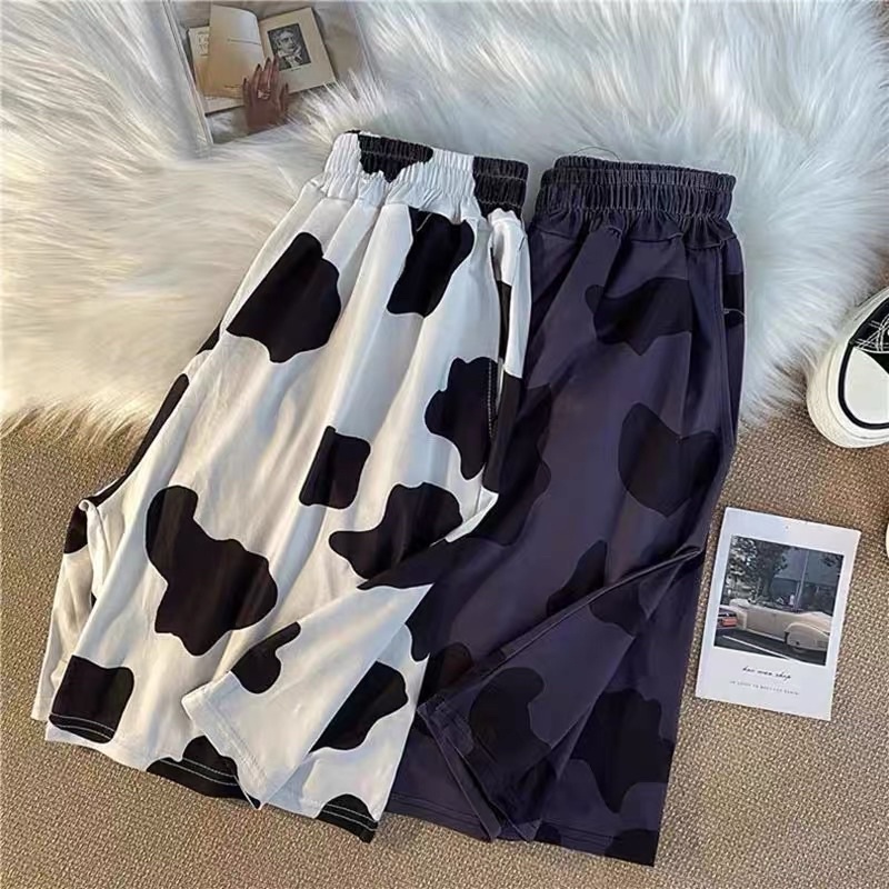 Quần short ngủ in bò sữa xinh xắn đủ 3 màu dưới 75kg mặc đẹp
