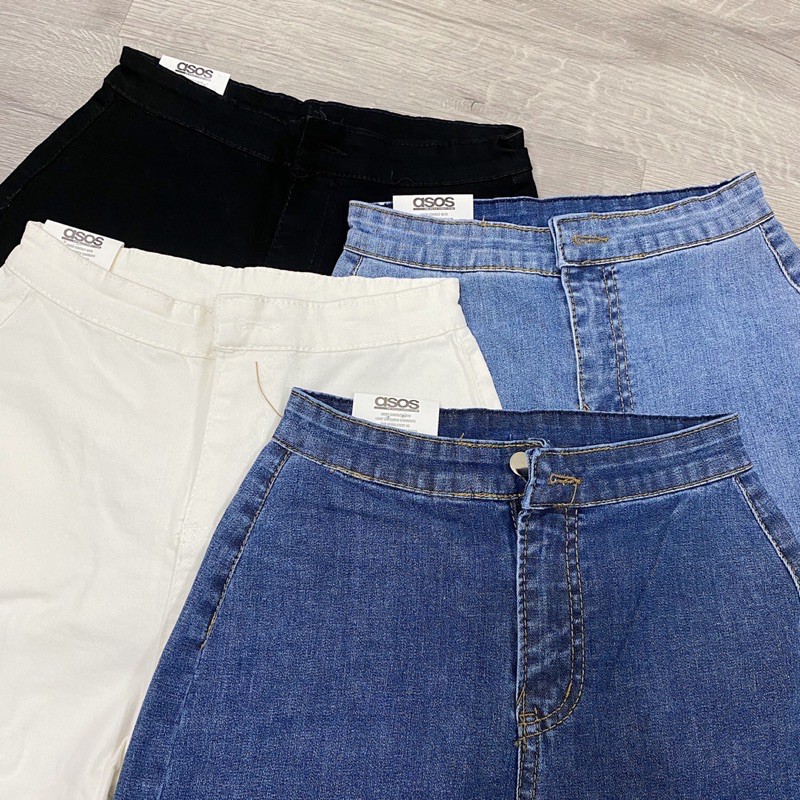 Quần shorts jeans cạp liền một nút lưng siêu cao tôn dáng, chất jeans dày dặn, co giãn thoải mái (hình thật) | BigBuy360 - bigbuy360.vn