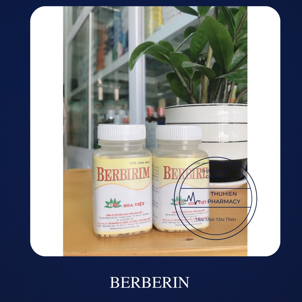 Berberin viên nén-Lọ 500 viên, 80 viên