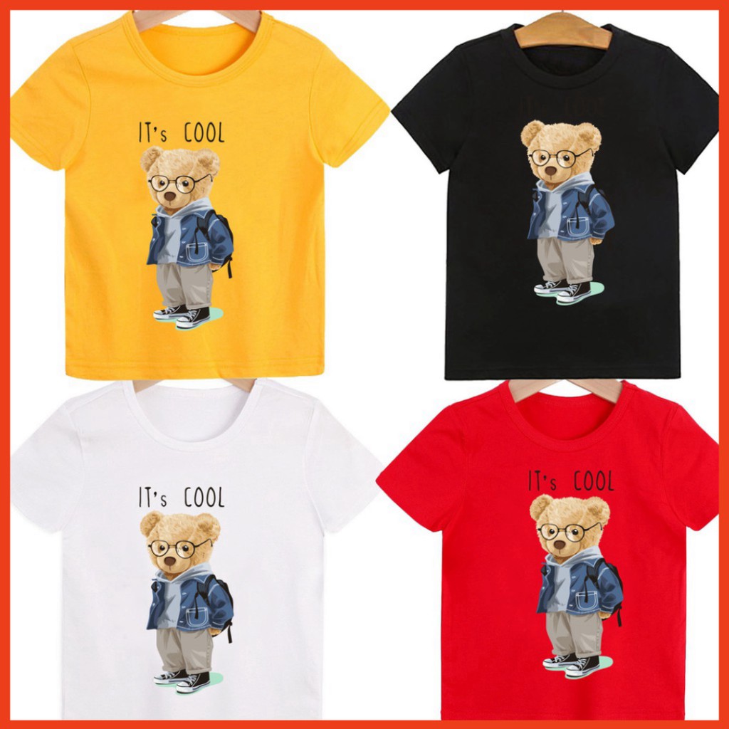 (Flash sale) Áo thun trẻ em hình người gấu mang balo IT COOL ( trai và gái).áo cho bé từ 6kg-30kg.AL20. .