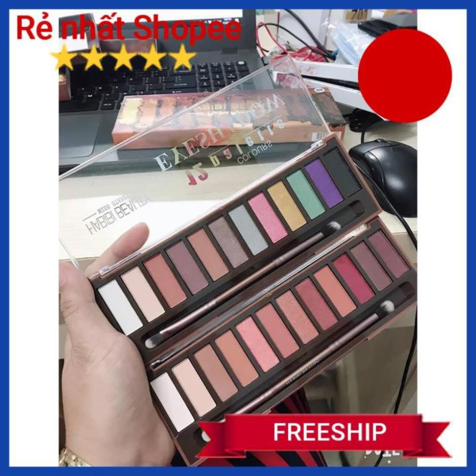 [FREESHIP] Phấn mắt Habibi Beauty 12 ô tặng kèm cọ 2 đầu