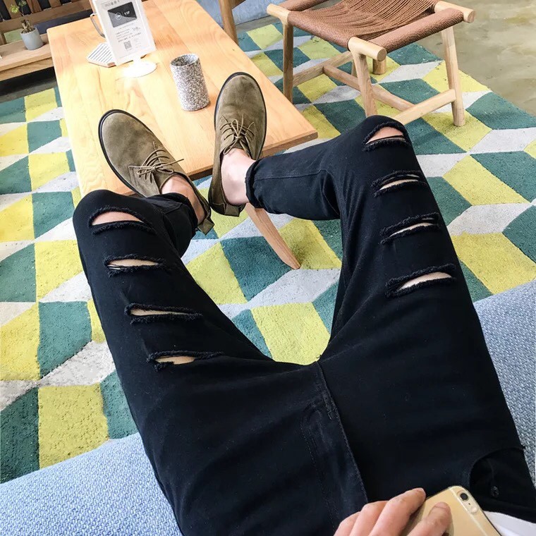 Quần bò rách nam thời trang | BigBuy360 - bigbuy360.vn