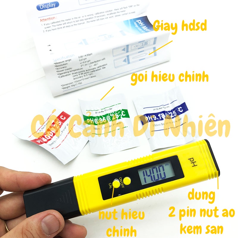 Bút đo PH thử PH thiết bị đo pH nước cho hồ bể cá cảnh