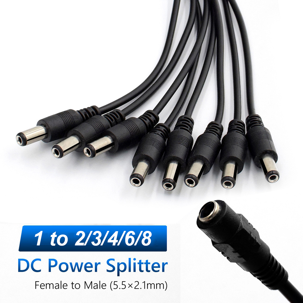 FASHYUNER Dây Cáp Chia Cổng 12v 5.5mmx2.1mm Chất Lượng Cao Từ 1 Lỗ Sang 2 / 3 / 4 / 6 / 8 Đầu