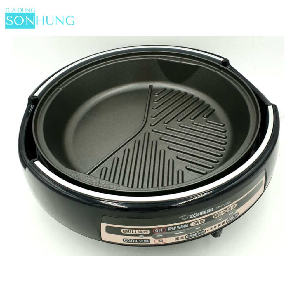 [HÀNG NHẬT]NỒI LẨU NƯỚNG ĐIỆN 3 TRONG 1 ZOJIRUSHI EP-PVQ30-BA DUNG TÍCH 3.0 LÍT [BẢO HÀNH CHÍNH HÃNG 1 NĂM]