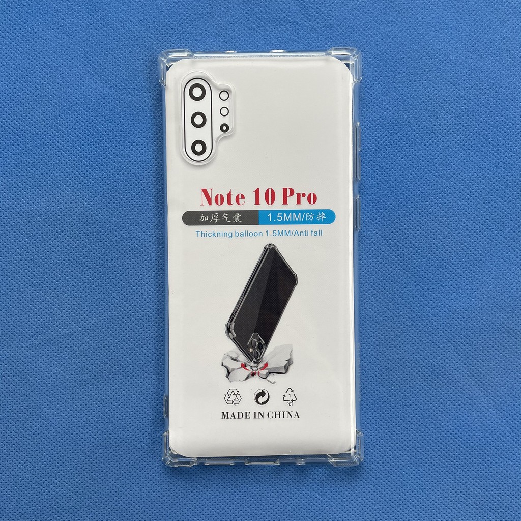 Ốp lưng silicon trong suốt chống sốc 4 cạnh cao cấp cho Samsung Galaxy Note 10 Plus