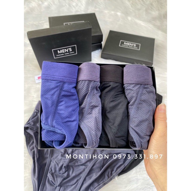 Hộp 4 Sịp nam thông hơi lỗ nhỏ cao cấp