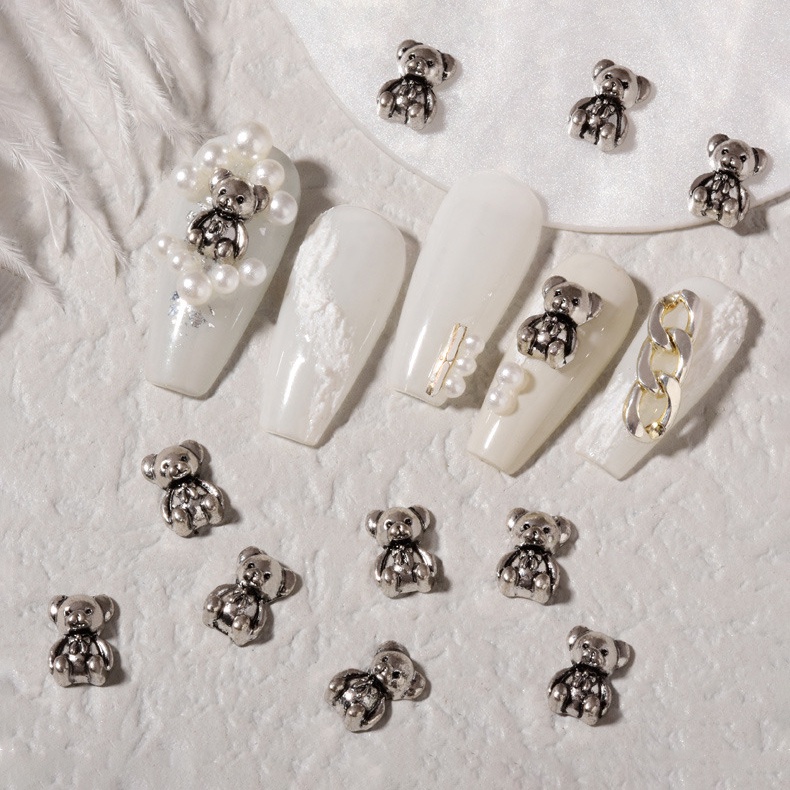 Set 10 charm gấu nail, charm nail phong cách hàn quốc trang trí móng