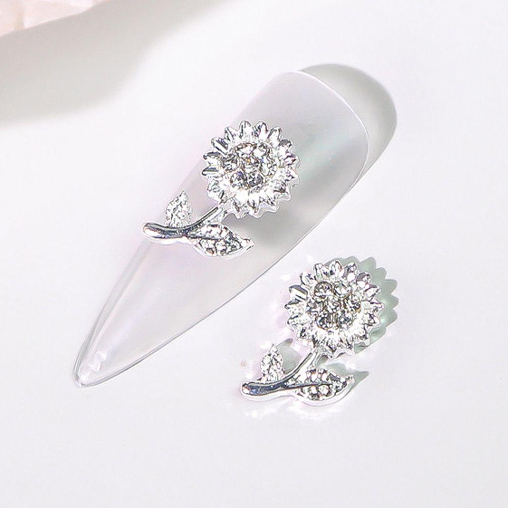 OCEANMAP Phụ Kiện Đá 3D Hình Hoa Lá Trang Trí Móng Tay Nghệ Thuật